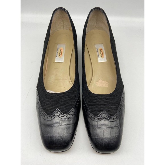 Talbots Shoes Women’s‎ Sz 8.5N Vero Cuoio Womens Square Toe 2” Heel Dress Black - Picture 2 of 12